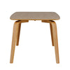 Rectangle dining table with retro design and oak finish.