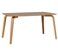 Stylish rectangle dining table with natural oak veneer.