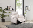 Stylish recliner armchair with electric controls for ultimate comfort.
