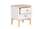Dove grey painted wooden nightstand - Baobab Series