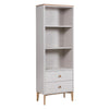 Scandinavian-inspired bookshelf with oak finish