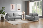 Sleek 2 seater fabric couch Barnaby Fixed Grey
