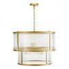 Elegant Bianka 6 Light Pendant with bronze and ribbed glass