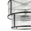Bianka 6 Light Pendant Matt Black close view picture of the two tiers shade