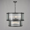 Bianka 6 Light Pendant Matt Black picture of the light fitted to the ceiling