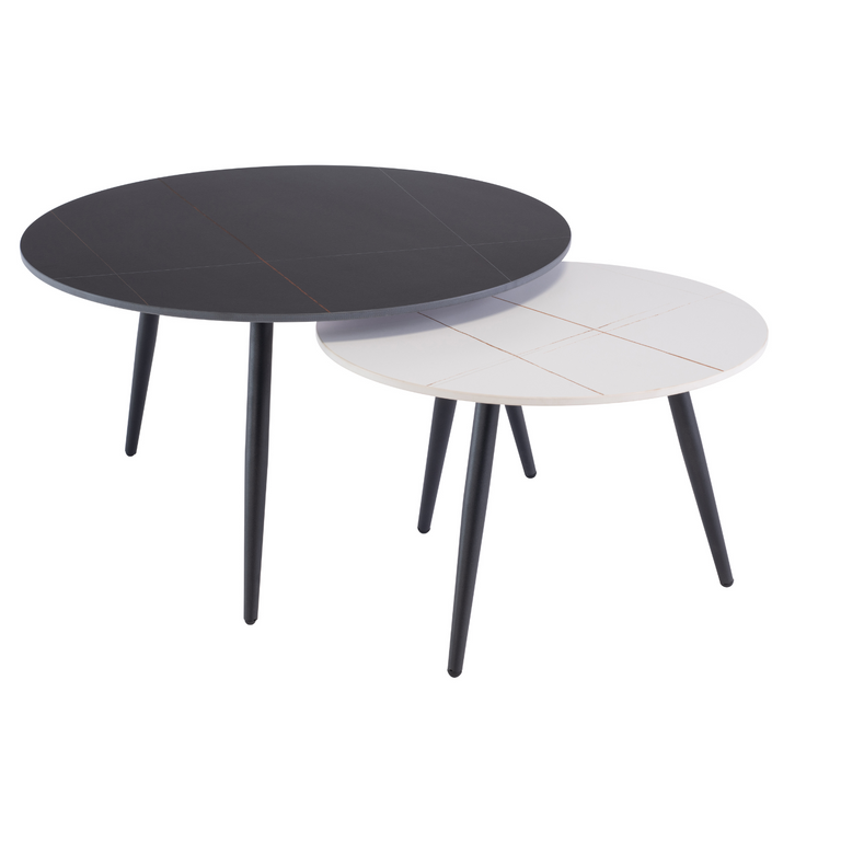 Blake Nest of Coffee Tables Black & White