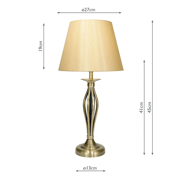 Bybliss Table Lamp Antique Brass With Shade