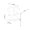 Contemporary semi flush light fixture Sollux Lighting Ceiling Lamp ALINO 3