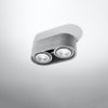Cylindrical shape with subtle decorative elements Ceiling lamp BASIC 2 concrete