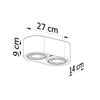 Space-saving flush mount light fixture Ceiling lamp BASIC 2 concrete