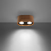 Flush ceiling light fixture Sollux Lighting Ceiling lamp BASIC 2 natural wood