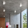 Minimalist flush mount ceiling light with modern home accessories
