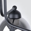 Energy-saving LED semi flush ceiling light in black metal