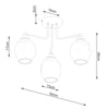 Avant-garde black semi flush mount lighting with glass shade
