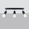 Modern lighting semi flush ceiling light for minimal interiors Sollux Lighting Ceiling lamp FORNES 3 black