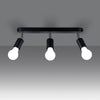 Simple flush semi flush ceiling lights Sollux Lighting Ceiling lamp FORNES 3 black