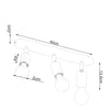 Contemporary LED lights Sollux Lighting Ceiling lamp FORNES 3 black