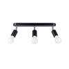 Adjustable lighting semi flush ceiling Sollux Lighting Ceiling lamp FORNES 3 black
