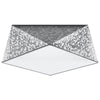 Geometric flush ceiling lights from Sollux Lighting HEXA 35 silver