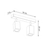 Sollux Lighting  wooden semi flush mount ceiling light Ceiling lamp KEKE 2 oak