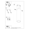 Narrow cylindrical shades for a unique look Ceiling lamp LAGOS 20 white