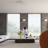 White flush mount ceiling light for cosy atmosphere
