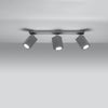 High-quality steel semi flush ceiling lights Sollux Lighting  Ceiling lamp MERIDA 3 grey