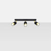 Elegant Sollux Lighting  Ceiling lamp NERO 3 black/golden with adjustable arms