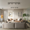 Elegant Sollux Lighting Ceiling Lamp NERO 6 Black/Chrome with adjustable arms