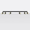 Stylish Sollux Lighting Ceiling Lamp NERO 6 black/golden  in loft decor