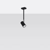 LED lights in a black NORANO semi flush ceiling light
