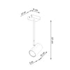 Adjustable semi flush mount ceiling light NORANO in deep black
