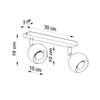 Semi flush mount lighting option with Sollux Lighting Ceiling LampOCULARE 2 black