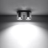 Sleek ceiling lights in grey with Orbis 2 flush ceiling lamp