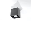 Minimalist flush mount ceiling light Sollux Lighting Ceiling lamp QUAD 1 anthracite