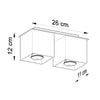 Sollux Lighting Ceiling Lamp QUAD 2 Black flush ceiling lamp for contemporary spaces