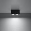 Aluminum flush ceiling lamp by Sollux Lighting Ceiling lamp QUAD black