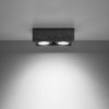 Compact flush mount light Sollux Lighting Ceiling Lamp QUATRO 2 concrete