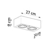 Square flush ceiling lamp Sollux Lighting QUATRO 2 concrete deign