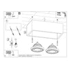 Concrete finish flush ceiling lights Sollux LightingQUATRO 2 