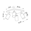 Chrome ceiling lights Sollux Lighting Ceiling lamp RING 4 chrome