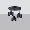 Elegant Sollux Lighting Ceiling Lamp SAVAR 3 black with industrial feel
