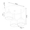 Matte black Sollux Lighting Ceiling Lamp SAVAR 3 in modern design