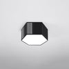 White flush ceiling light Sollux Lighting Ceiling lamp SUNDE 15 black