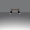 Sleek semi flush ceiling lights Sollux Lighting Ceiling Lamp VERDO 2 Black
