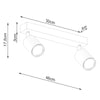 Semi flush mount ceiling light Sollux Lighting Ceiling Lamp VERDO 2 Black
