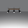 Sleek semi flush ceiling lights Sollux Lighting Ceiling lamp VERDO 3L black