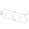 Minimalist semi flush light fixture Sollux Lighting Ceiling lamp VERDO 4 black