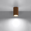 Modern flush mount ceiling light with oak finish Ceiling lamp ZEKE 10 oak