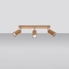 Semi flush ceiling light wooden lamp Sollux Lighting Ceiling Lamp ZEKE 3 Oak